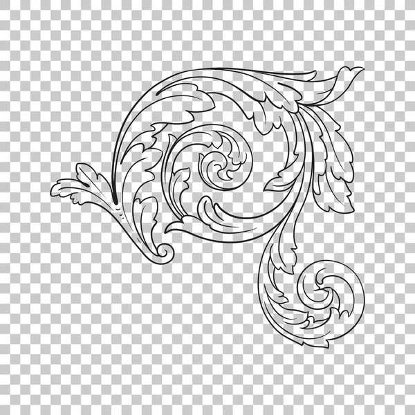 Aislar ornamento de esquina — Vector de stock