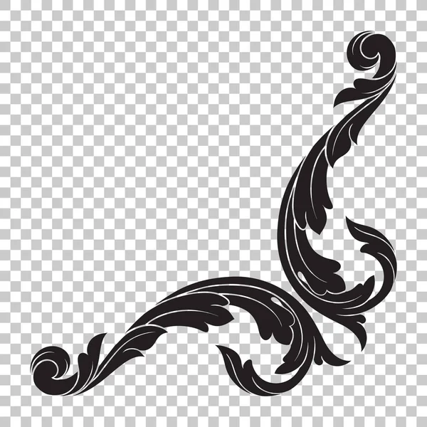 Isolate corner ornament in baroque style — Stock Vector