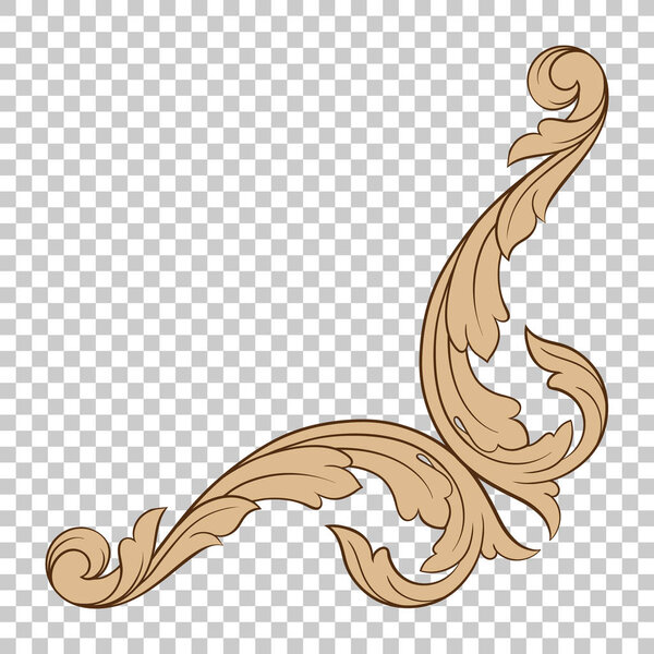 Изолировать угловой орнамент в стиле барокко
