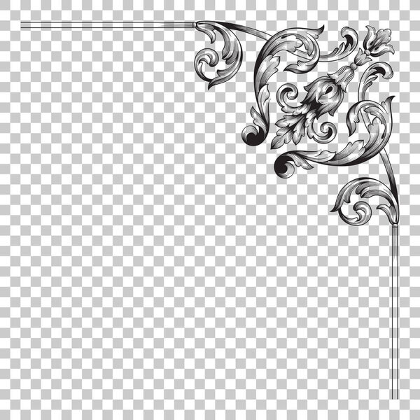 Изолировать угловой орнамент в стиле барокко
