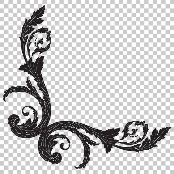 Изолировать угловой орнамент в стиле барокко
