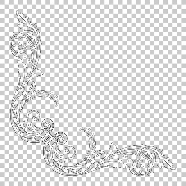 Isolate corner ornament in baroque style