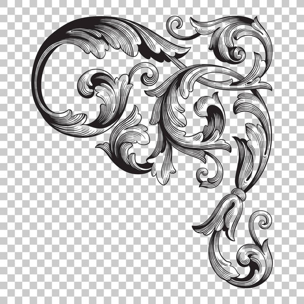 Изолировать угловой орнамент в стиле барокко
