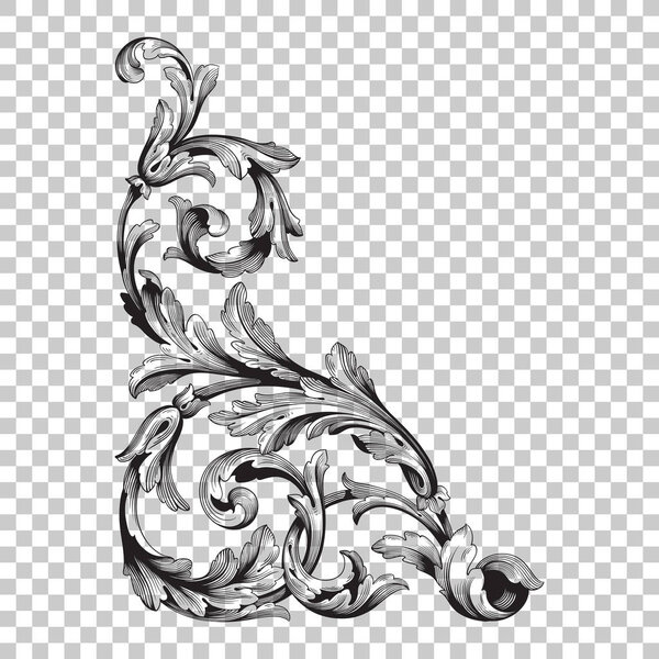 Изолировать угловой орнамент в стиле барокко
