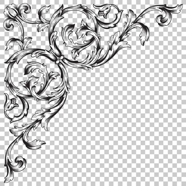 Köşe süsleme Barok tarzda izole