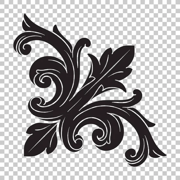 Isolate corner ornament in baroque style — Stock Vector