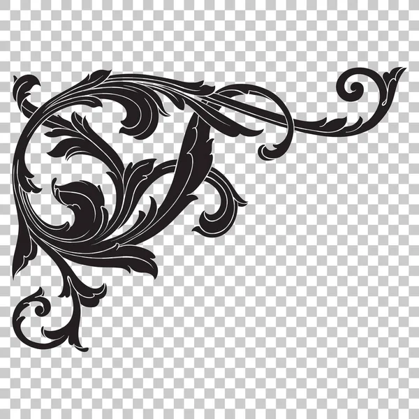 Isolate corner ornament in baroque style — Stock Vector