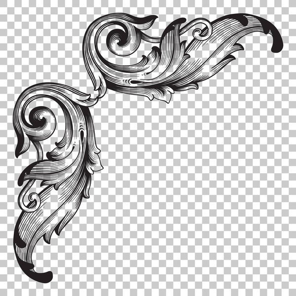 Угловой элемент украшения в стиле барокко
.