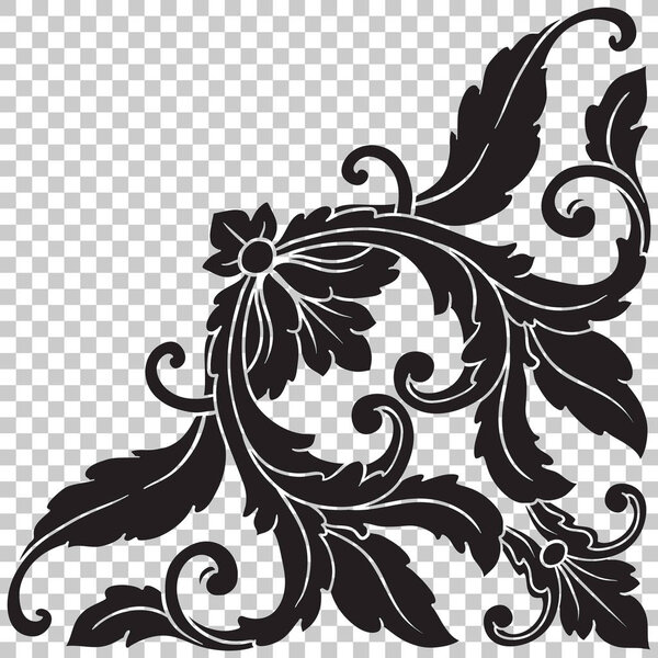 Изолировать угловой орнамент в стиле барокко
