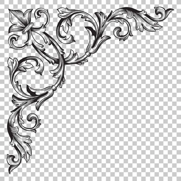 Izolovat rohu ornament v barokním stylu — Stockový vektor