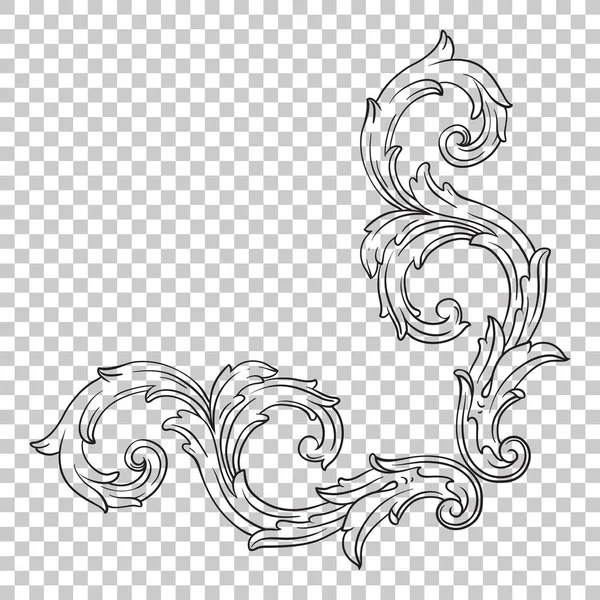 Isolate ornament in baroque style — Stock Vector