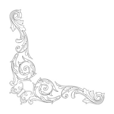 Vintage Barok süsleme öğesi