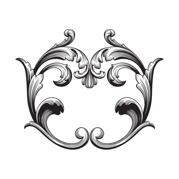 Elemento de ornamento barroco vintage — Vector de stock