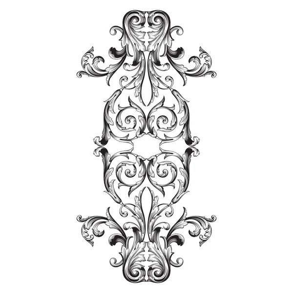 Elemento ornamento barroco vintage — Vetor de Stock