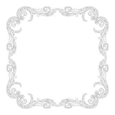 Barok tarzda izole vektör süsleme.