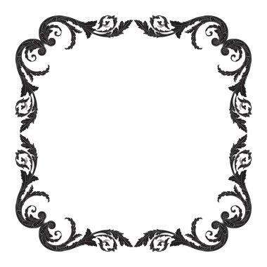 Barok tarzda izole vektör süsleme.