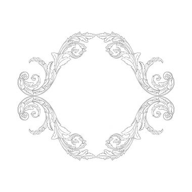 Barok tarzda izole vektör süsleme.