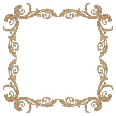 Barok tarzda izole vektör süsleme.