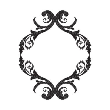 Barok tarzda izole vektör süsleme.