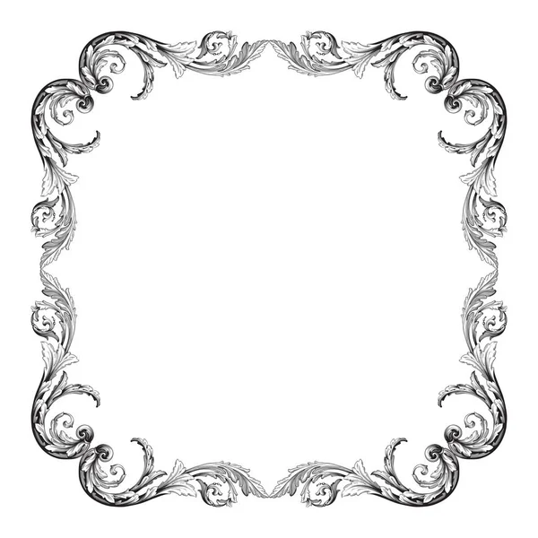 Barok tarzda izole vektör süsleme.