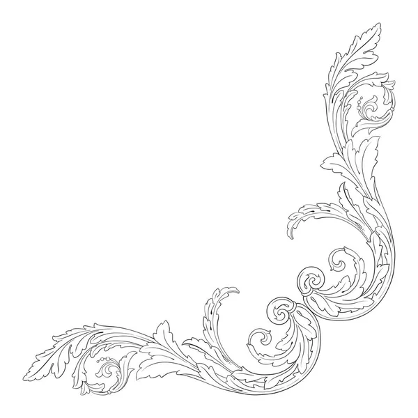 Barok tarzda izole vektör süsleme.