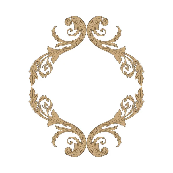 Vector isolated ornament in baroque style. — Stock Vector