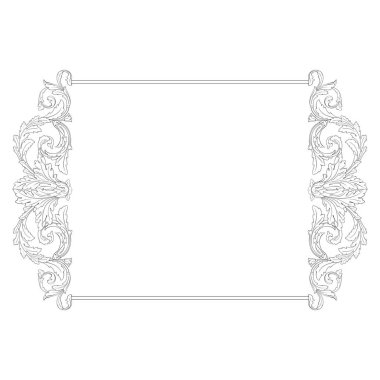 Vintage Barok çerçeve kaydırma süsleme 