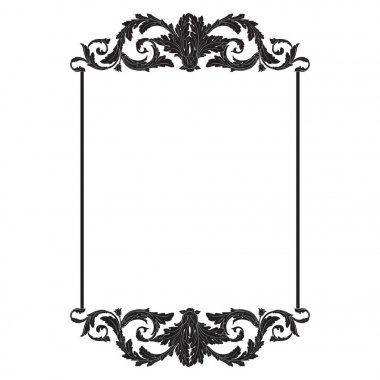 Vintage Barok çerçeve kaydırma süsleme 