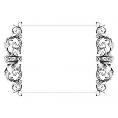 Vintage Barok çerçeve kaydırma süsleme 