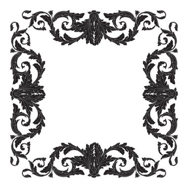 Vintage Barok çerçeve kaydırma süsleme 