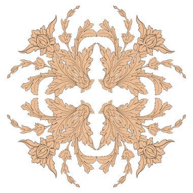 Vintage Barok çerçeve kaydırma süsleme 