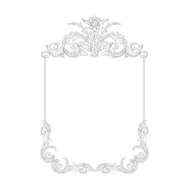 Vintage Barok çerçeve kaydırma süsleme 