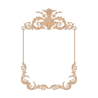 Vintage Barok çerçeve kaydırma süsleme 