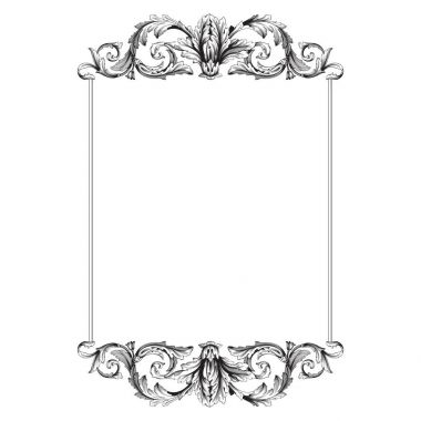 Vintage Barok çerçeve kaydırma süsleme 