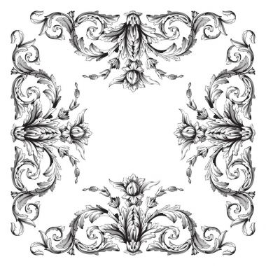 Vintage Barok süsleme vektör