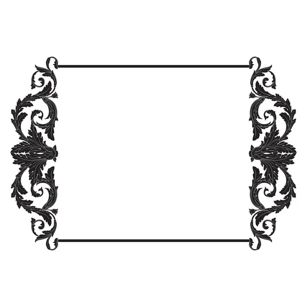 Vintage baroque frame scroll ornament — Stock Vector