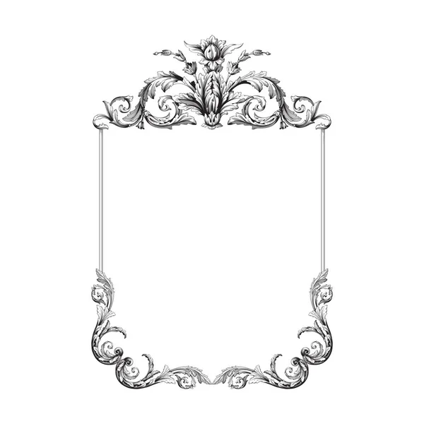 Vintage barokní rám rolovací ornament — Stockový vektor