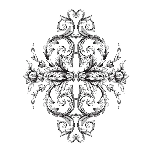 Vintage vector ornamento barroco — Vector de stock