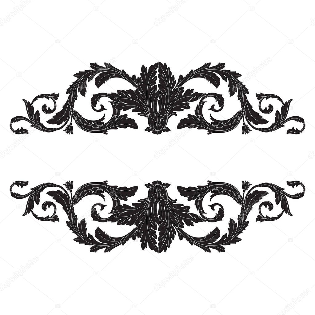 Vintage baroque ornament vector