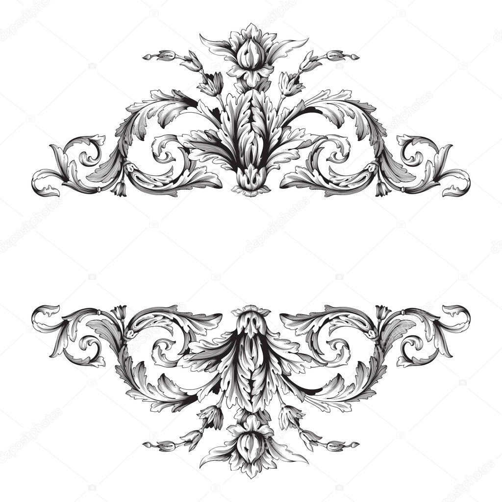 Vintage baroque ornament vector