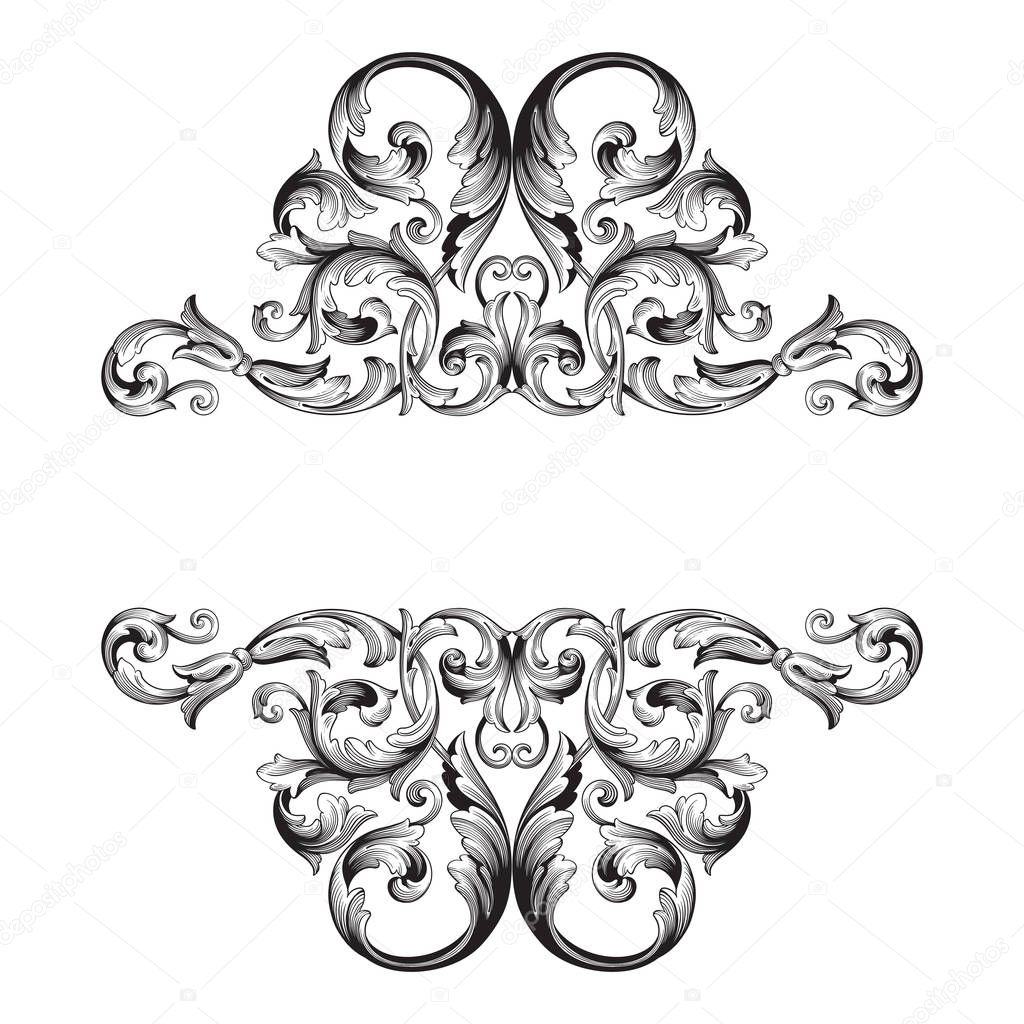 Vintage baroque ornament vector