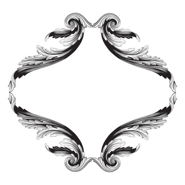 Ornament vector in baroque style for filigree — Stock Vector