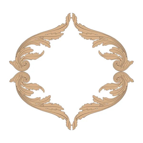 Klasik barok çerçeve parşömeni süslemesi sınır çiçekli retro desen antika stil akanthus yaprak girdabı dekoratif tasarım elemanı filigran hat hat tasarım vektörü