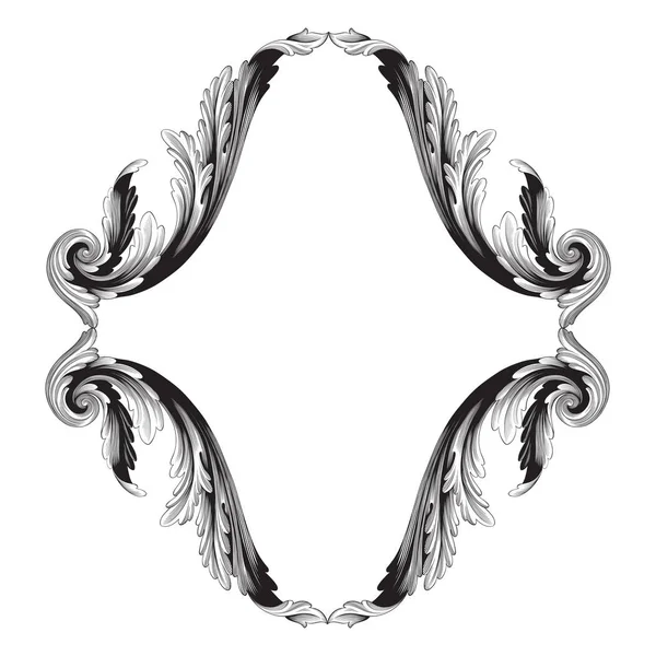 Vecteur d'ornement vintage en style baroque pour filigrane — Image vectorielle