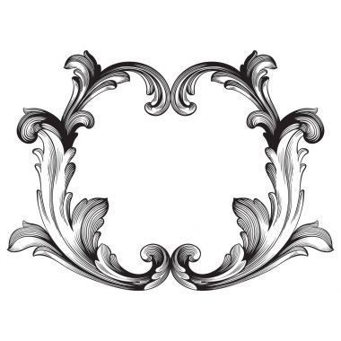 Vintage öğeler Barok tasarım. 