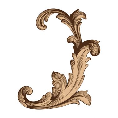 Vintage öğeler Barok tasarım. 