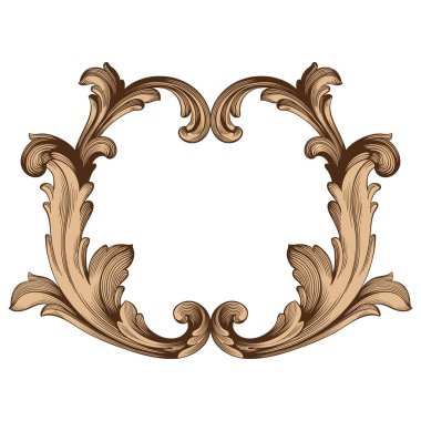 Vintage öğeler Barok tasarım. 