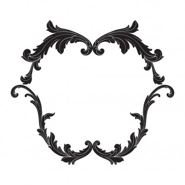 Tasarım için vintage elementlerin vektör barok 'u. 