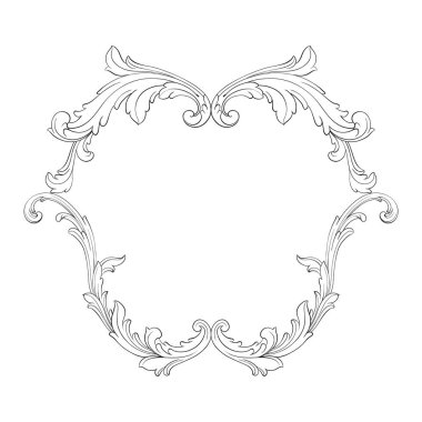 Tasarım için vintage elementlerin vektör barok 'u. 