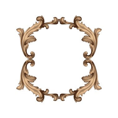 Tasarım için vintage elementlerin vektör barok 'u. 